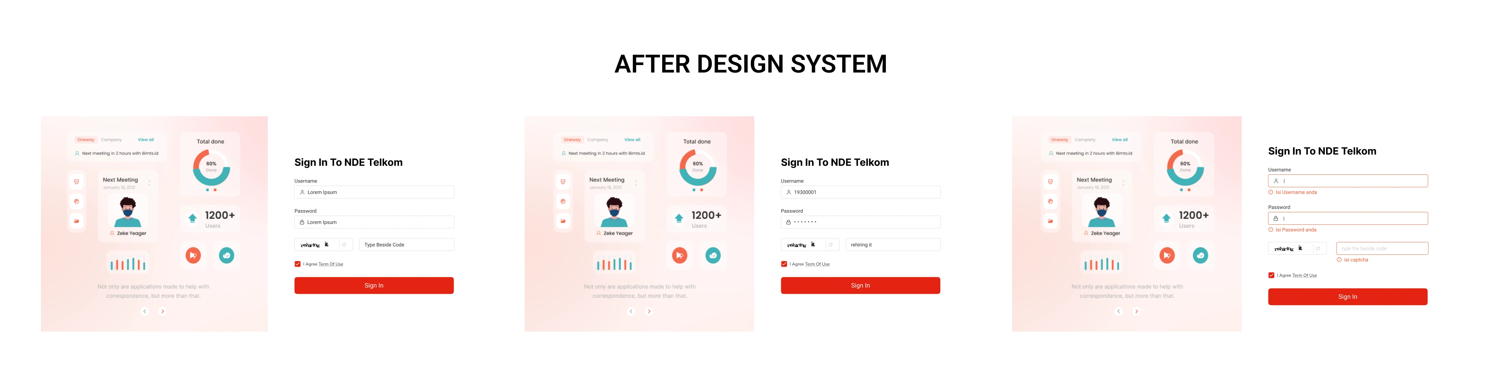 After Design System testing
